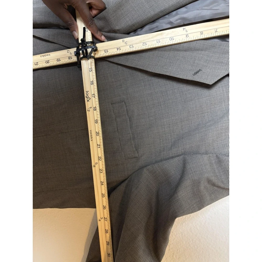 Hardy Amies Blazer Mens 60R Gray Wool Checkered Sport Coat Jacket Classic Formal